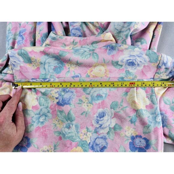 Vintage Miss Oops California Floral Button-Down Dress With Belt Pastel Pink & B - Picture 15 of 16